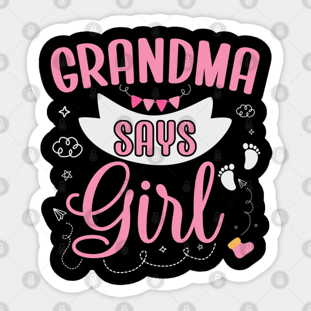 Grandma says Girl cute baby matching family party Sticker by ARTBYHM